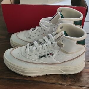 Reebok Club C Geo Mid Women's Shoes - White and Green